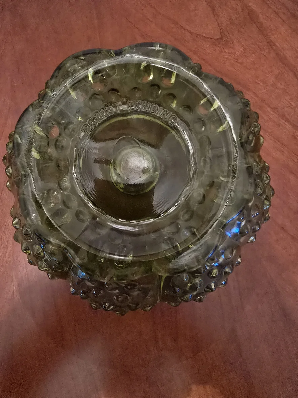 Vintage Fenton Hobnail Green Candle Holder